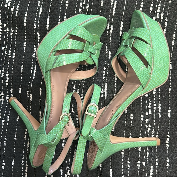 Vince Camuto platform sandal heel teal color - Picture 3 of 8